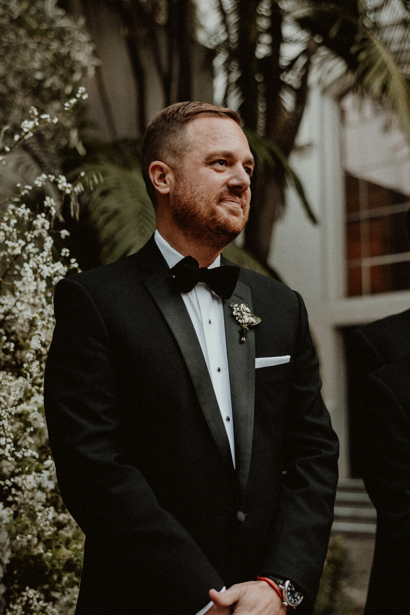 groom smiling