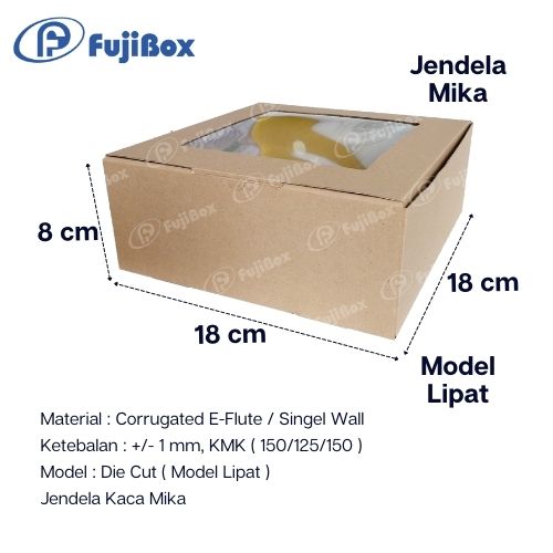 FUJIBOX DUS KARTON | CB KACA 18 x 18 x 8 | KARDUS JENDELA MIKA