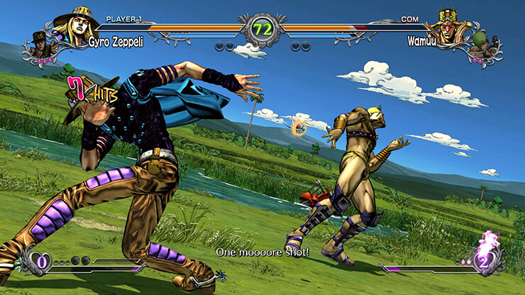 JoJo's Bizarre Adventure: All-Star Battle R, Gyro Zappeli throws his steel ball.