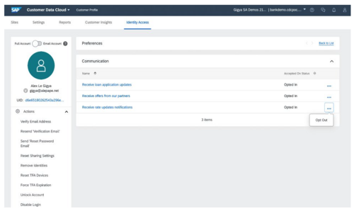SAP Enterprise Consent and Preference Management Screenshot