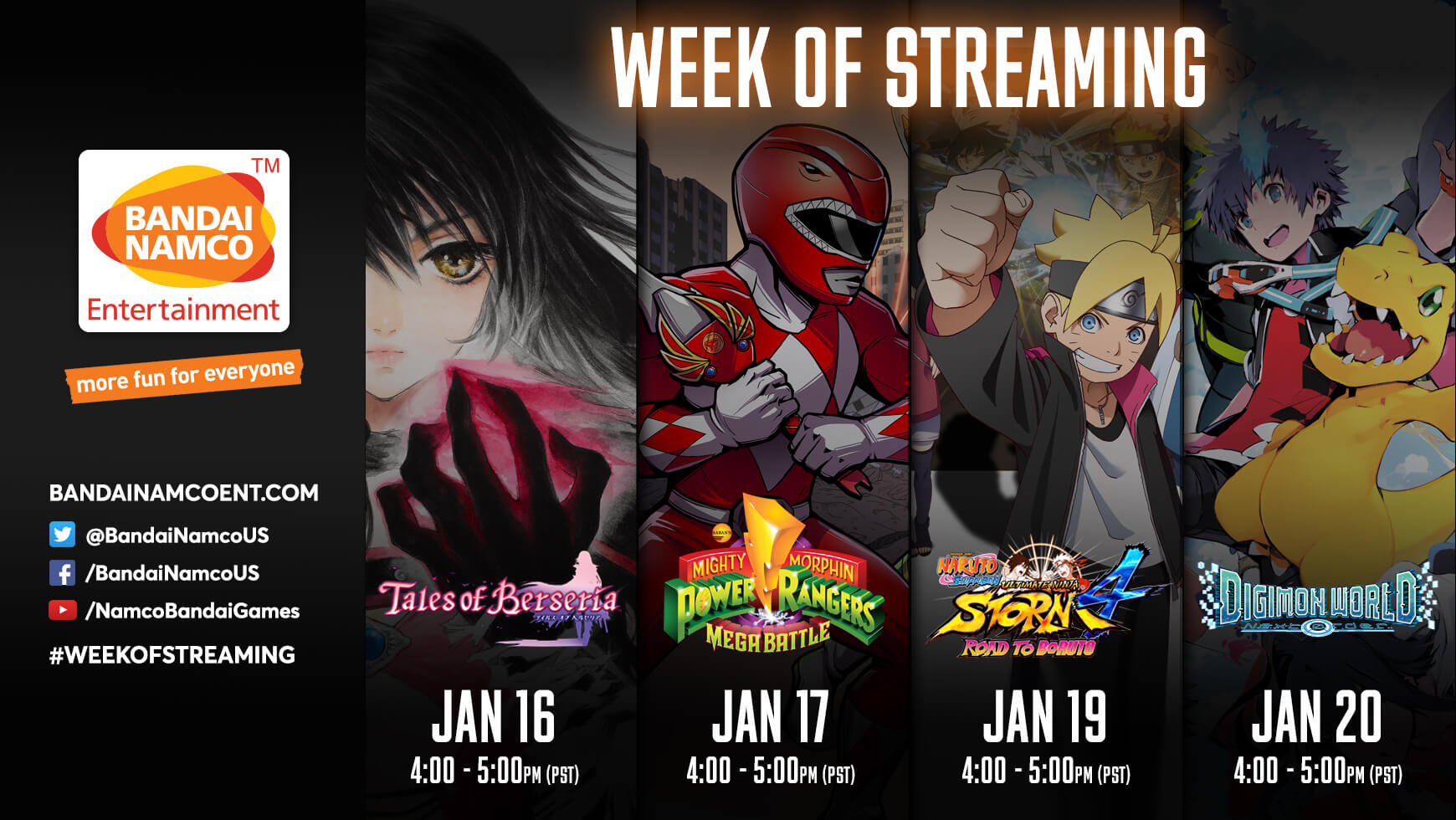 Join Us For The Week Of Streaming Bandai Namco Entertainment Inc 