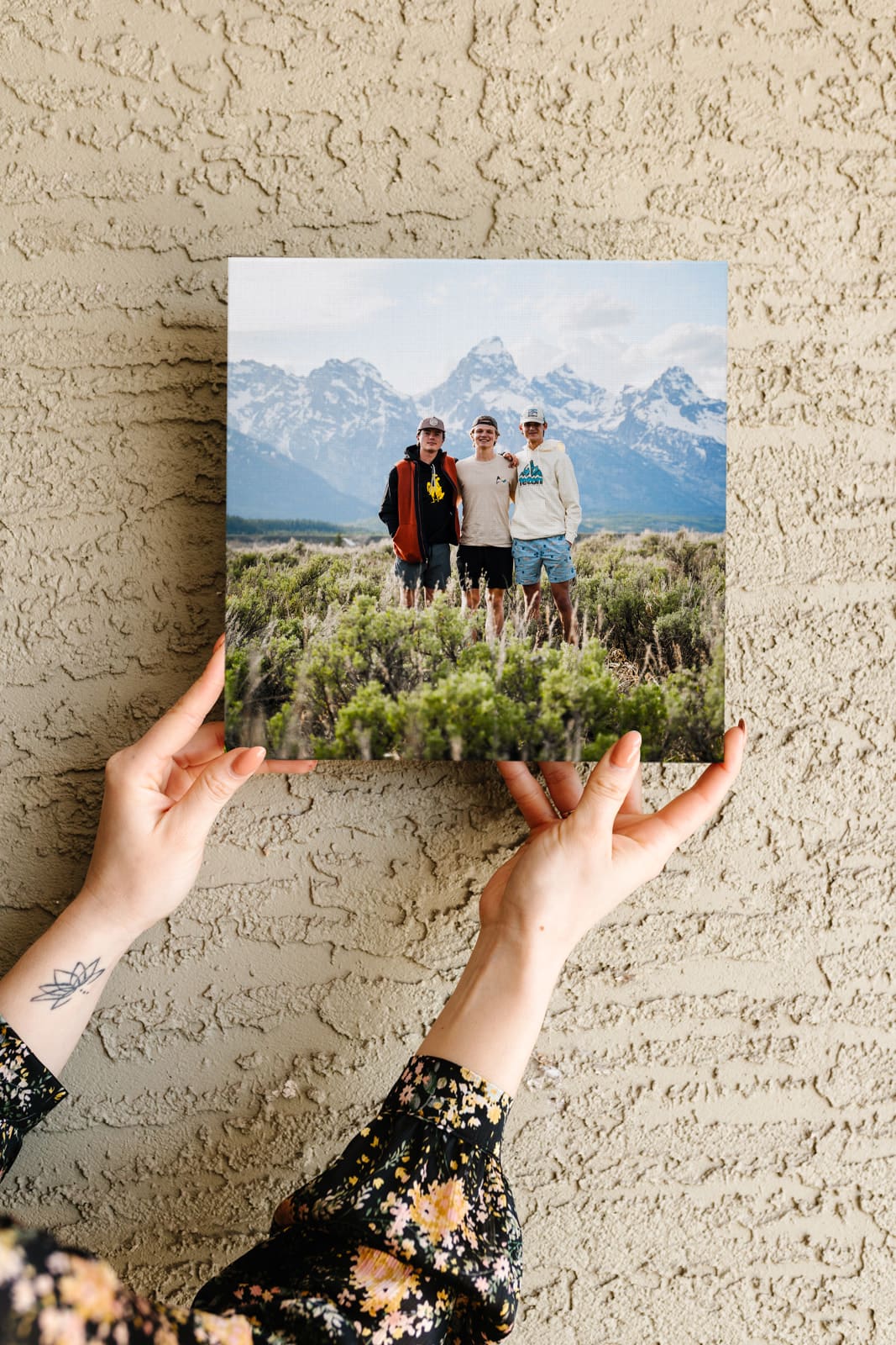 Canvas print of friends on a camping trip.
