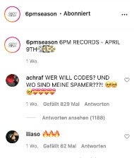 6PM Codes auf Instagram