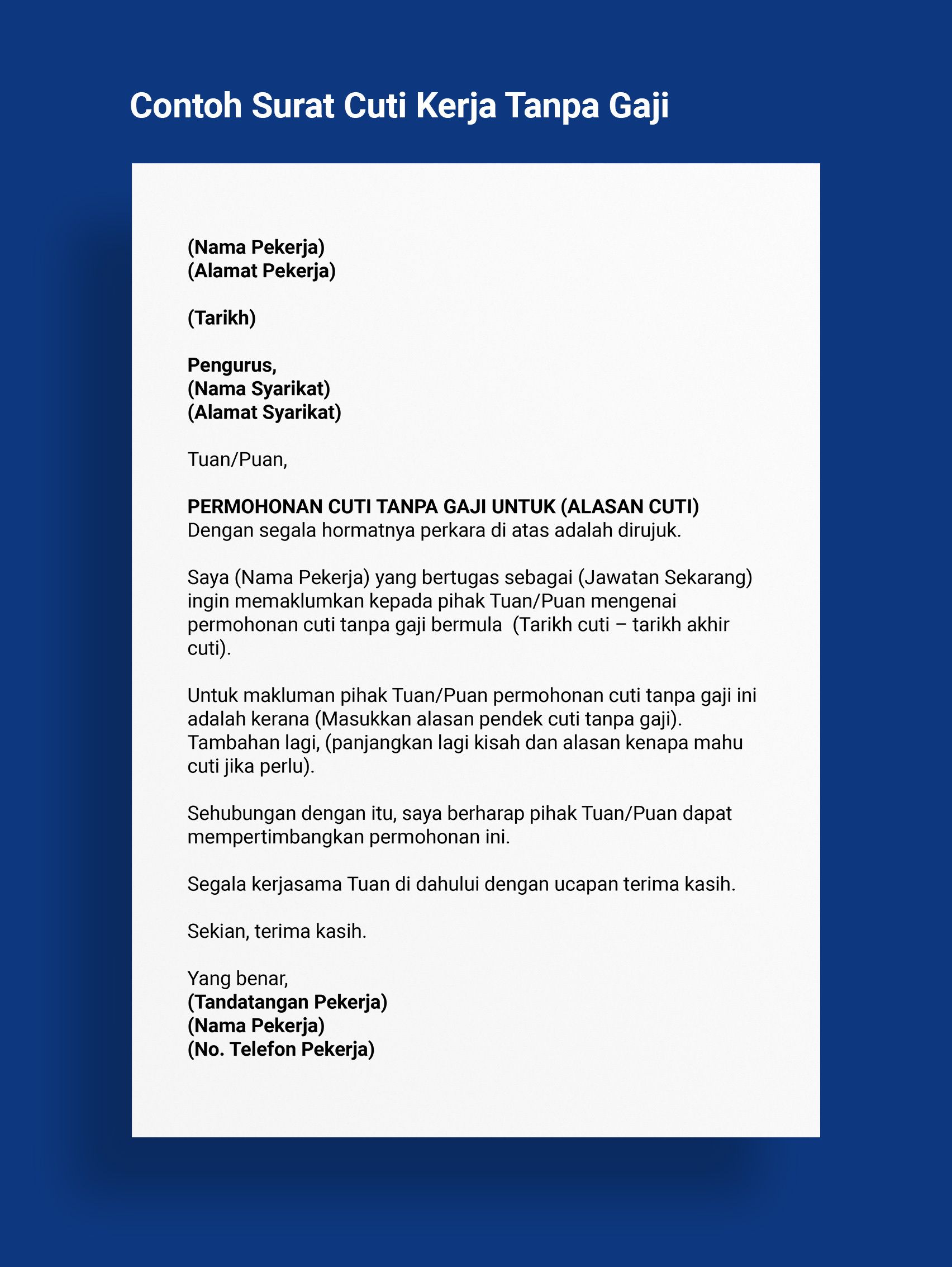 Surat Cuti Sakit Kerja Contoh Surat Cuti Kerja Tanpa Ganji Sebab Sexiz Pix 