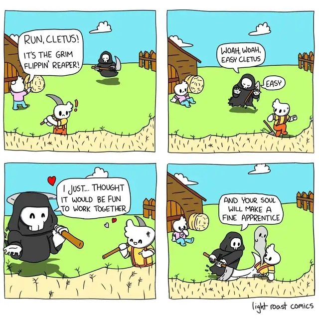 Panel 1: nullPanel 2: nullPanel 3: nullPanel 4: nullThis is the end of the comic.