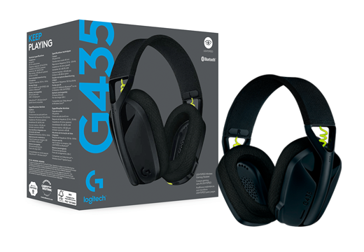 Imagem do produto Headset Gamer Sem Fio Logitech G435 LIGHTSPEED – Preto em Mercado Livre