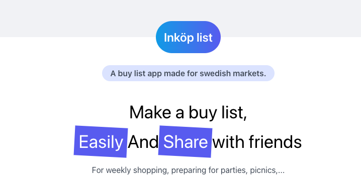 My new hack a shopping list app