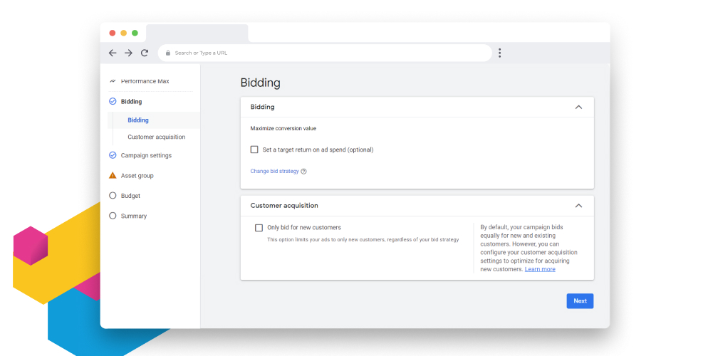 Automated bidding allowed by PMax