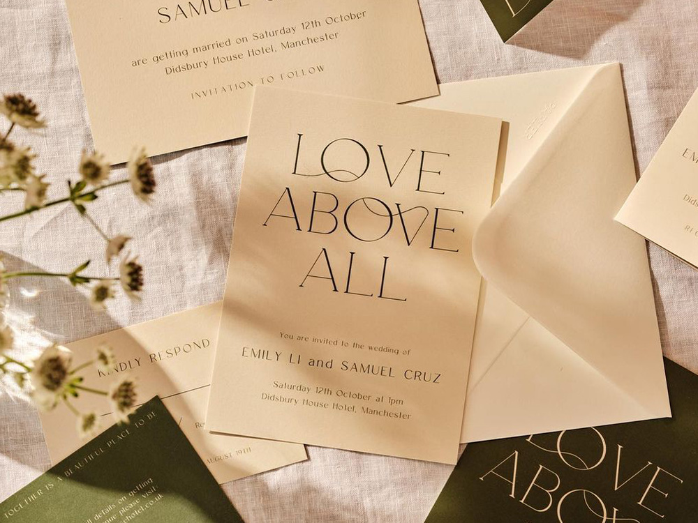 love above all wedding stationery papier