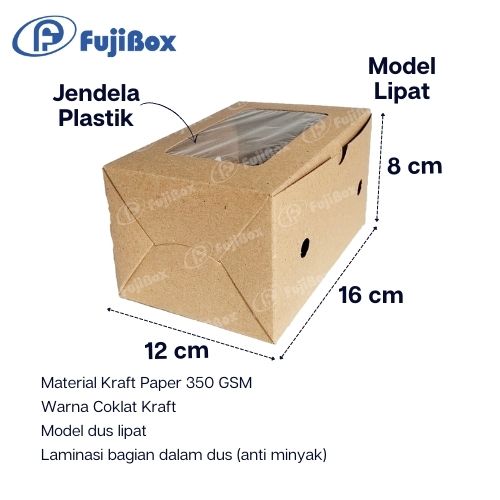 FUJIBOX KRAFT | BROWN KRAFT 12 x 16 x 8 | DUS ANTI MINYAK