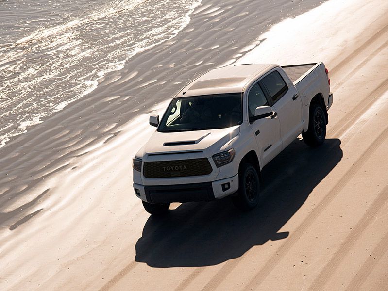2019 Toyota TRD Pro Tundra driving overhead ・  Photo by Toyota 