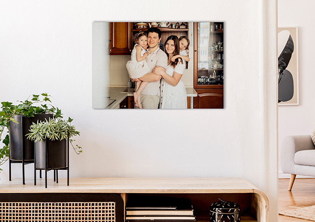 canvas print of a young family