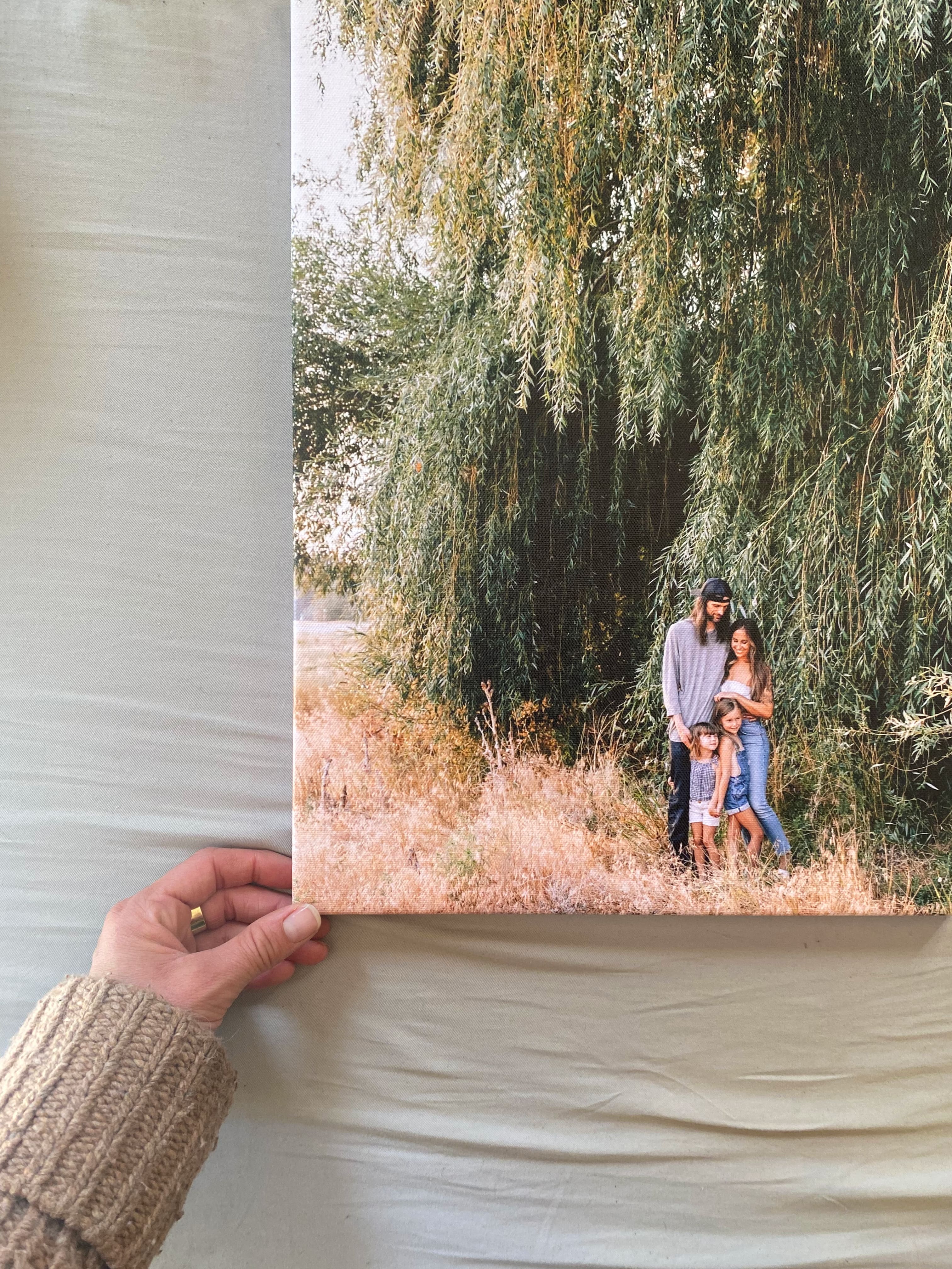 Canvas print of family.