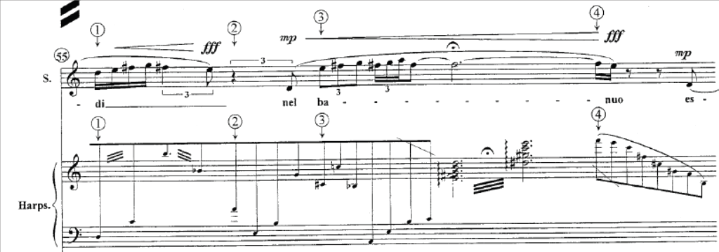 Example 2.B: The contemporary harpsichord (bar 55)