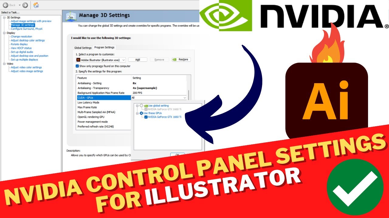 Best NVIDIA Control panel Settings For ADOBE ILLUSTRATOR
