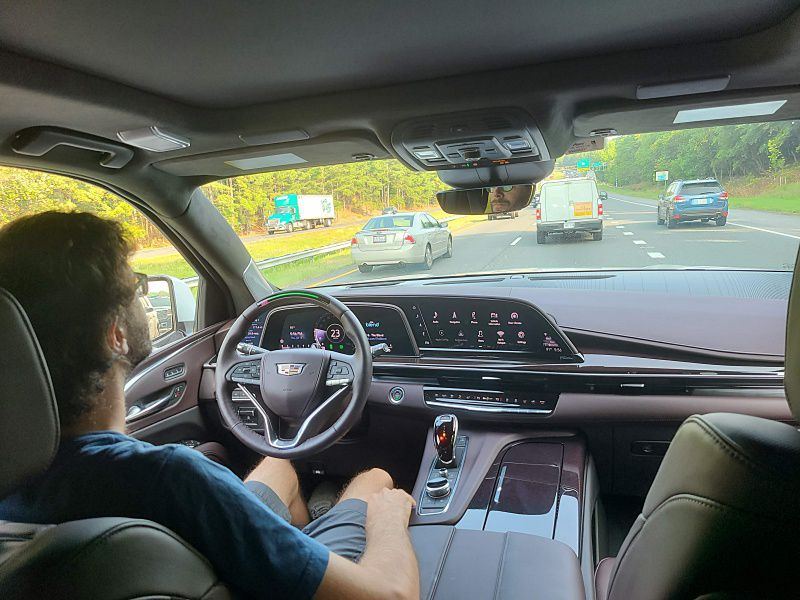 Brady Holt driving Cadillac Escalade Super Cruise ・  Photo by Prisca Lo Surdo