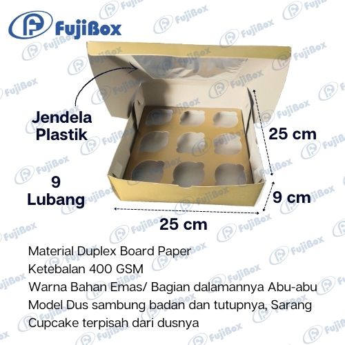 FUJIBOX DUS EMAS CUP CAKE | CC KM L9 25 X 25 X 9 | KOTAK CUP CAKE