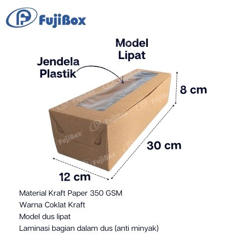 FUJIBOX KRAFT | BROWN KRAFT 30 x 12 x 8 | DUS ANTI MINYAK 