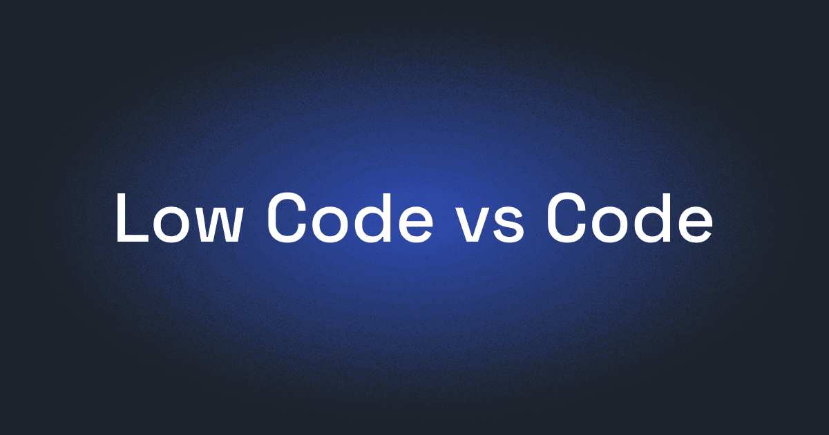 Low or No code vs Code