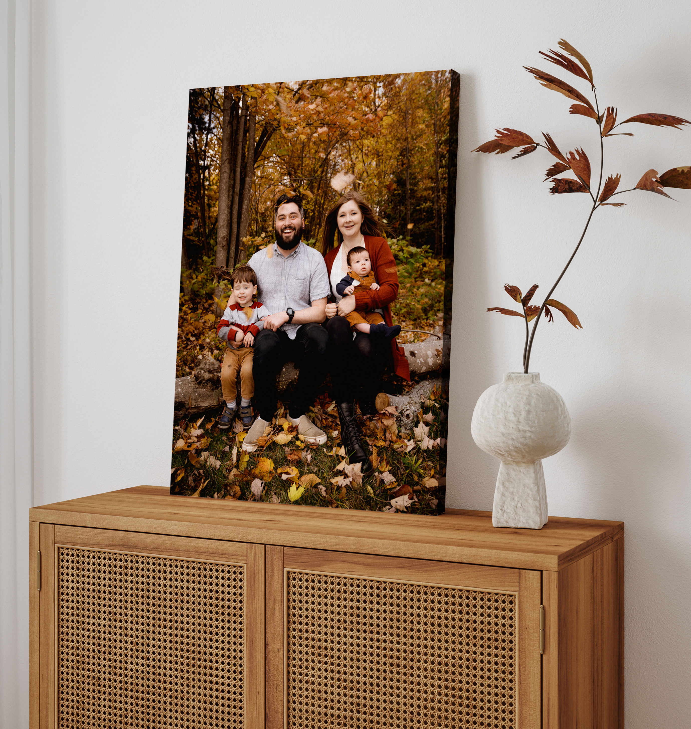 Canvas print of fall family portrait