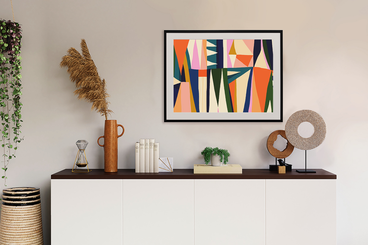 Framed print of geometric wall art