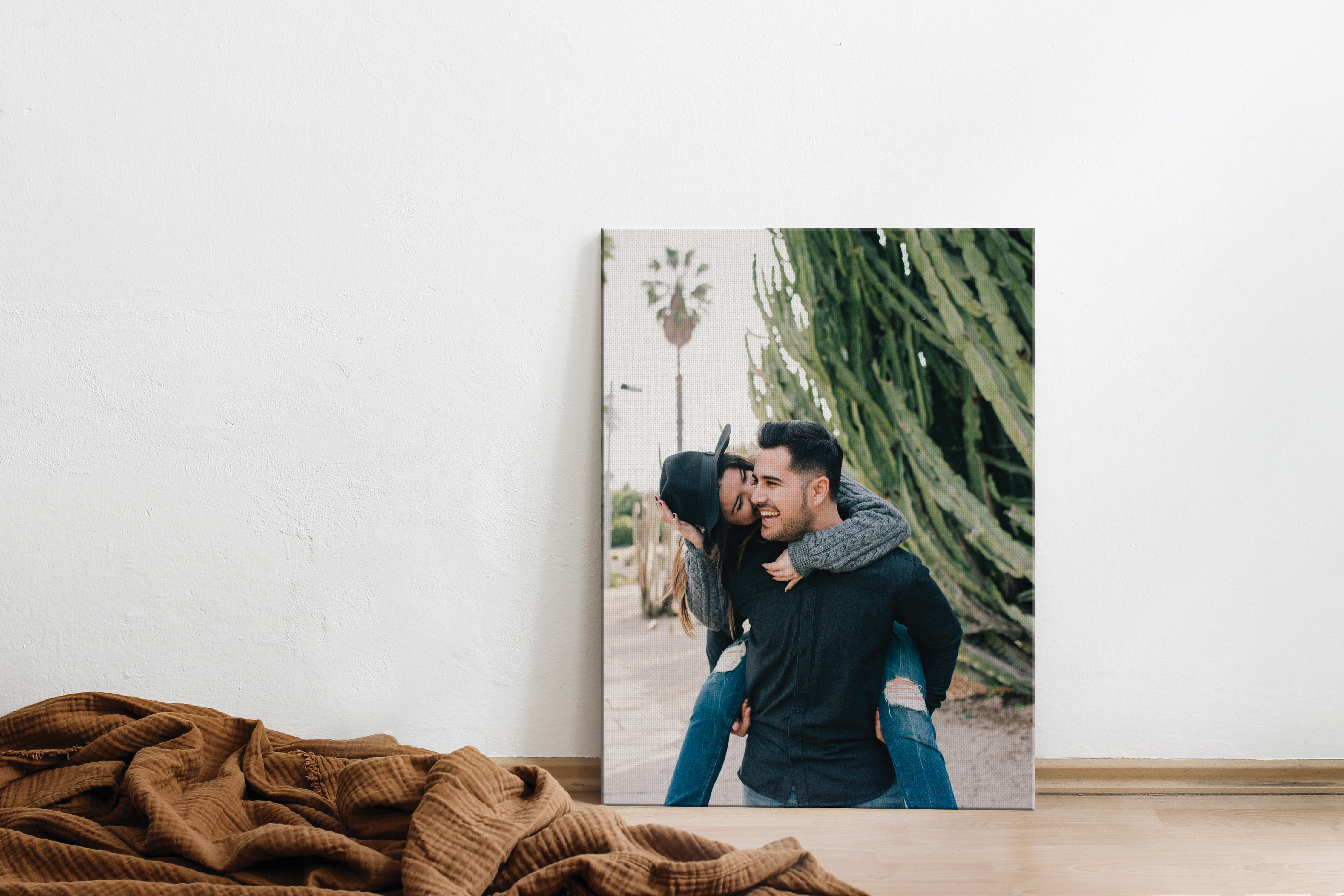 Canvas print of couple in garden