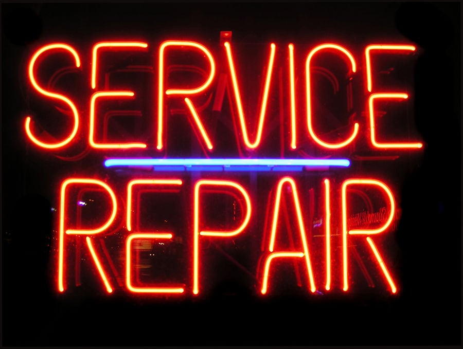service repair neon sign 